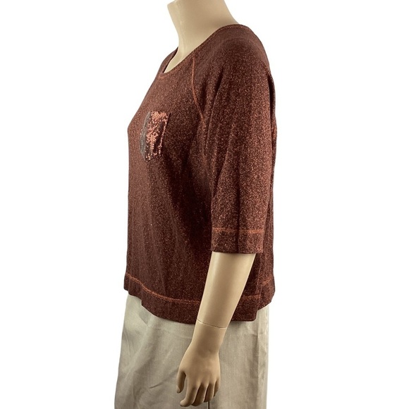 Lane Bryant Sweatshirt Size 18/20 Copper Metallic Half Sleeve - Picture 4 of 6
